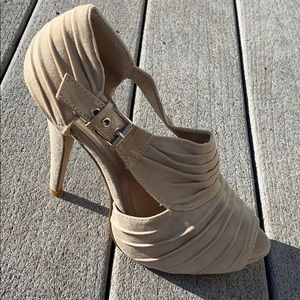 Tan suede heels